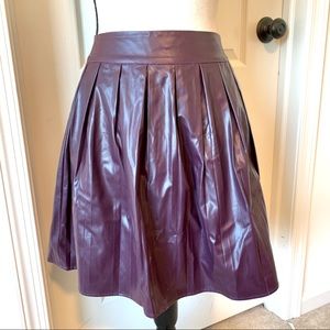NWOT ASOS Petite Burgundy Faux Leather Skirt—SZ 2P